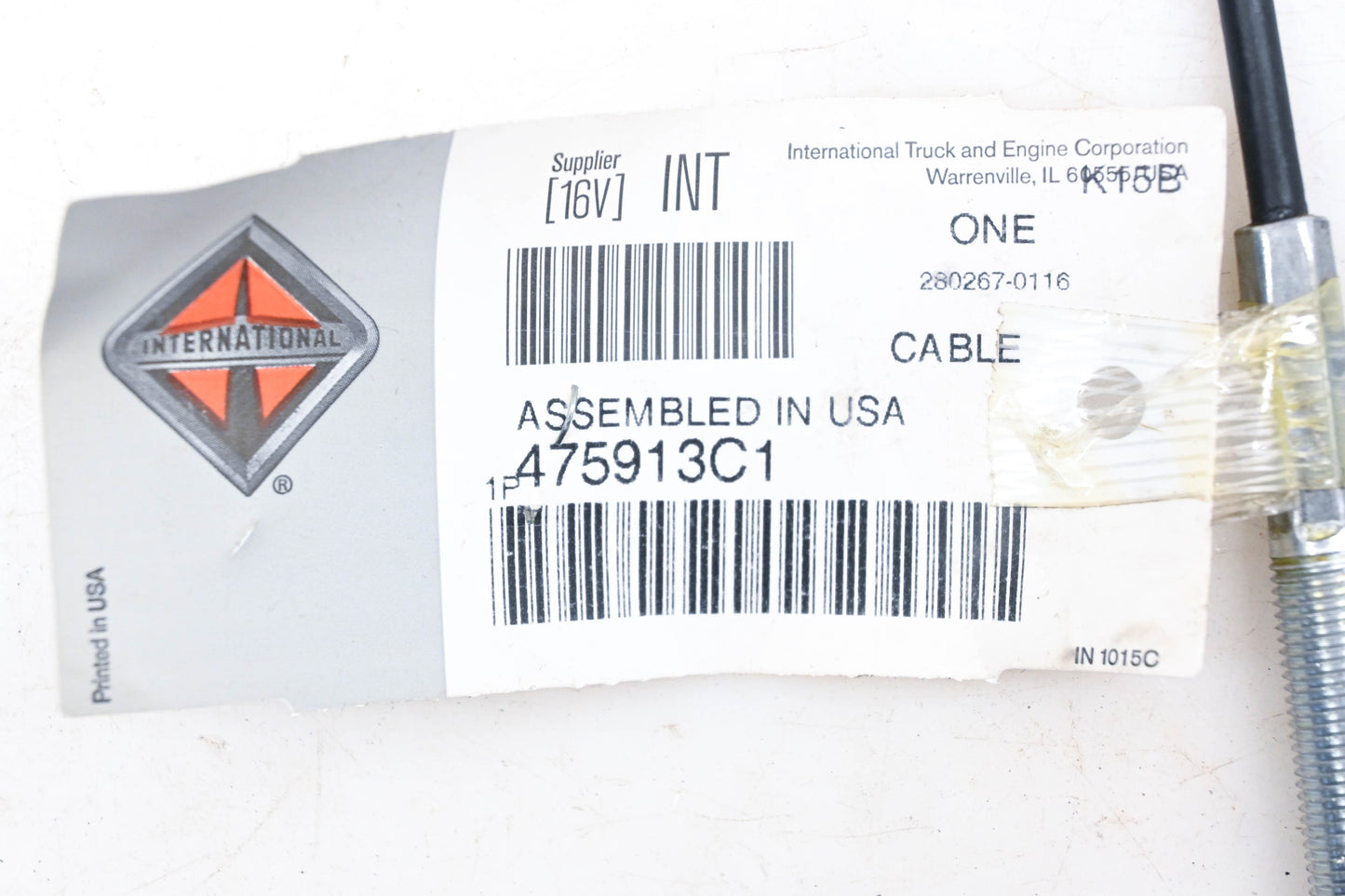 International 475913C1 Surge Tank Cable NOS