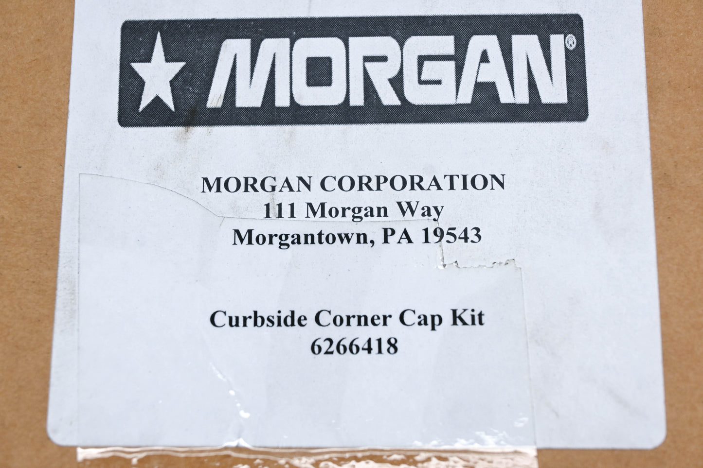 Morgan 6266418 Righthand Curbside Corner Cap Kit NOS