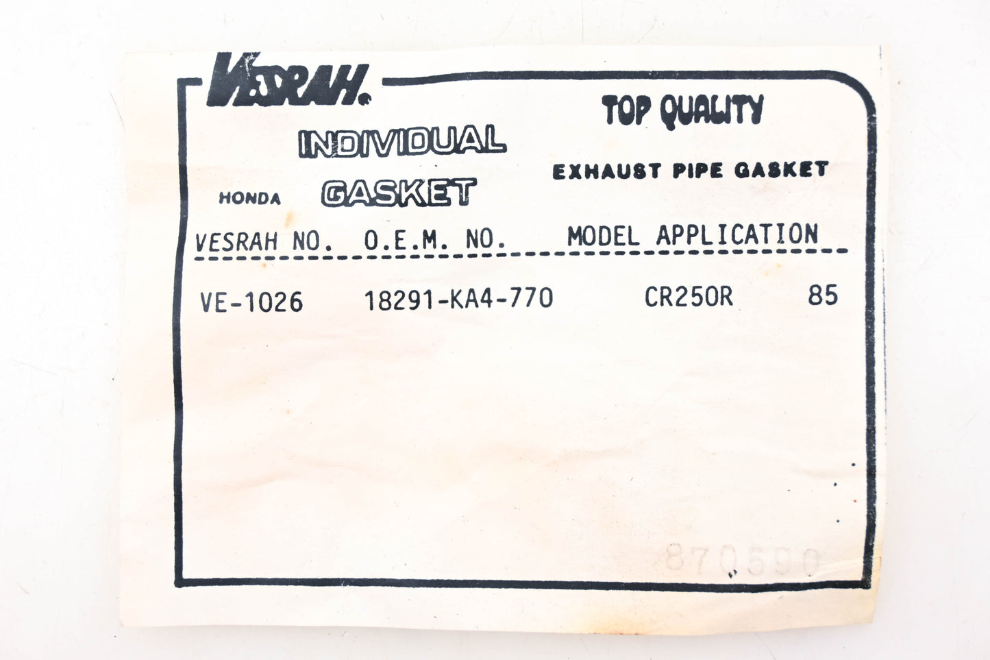 Vesrah VE-1026, 18291-KA4-770 Honda Exhaust Manifold Gasket NOS