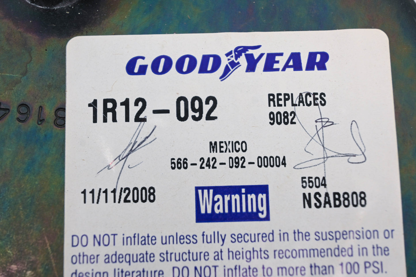Goodyear 1R12-092 Suspension Air Spring Assembly NOS
