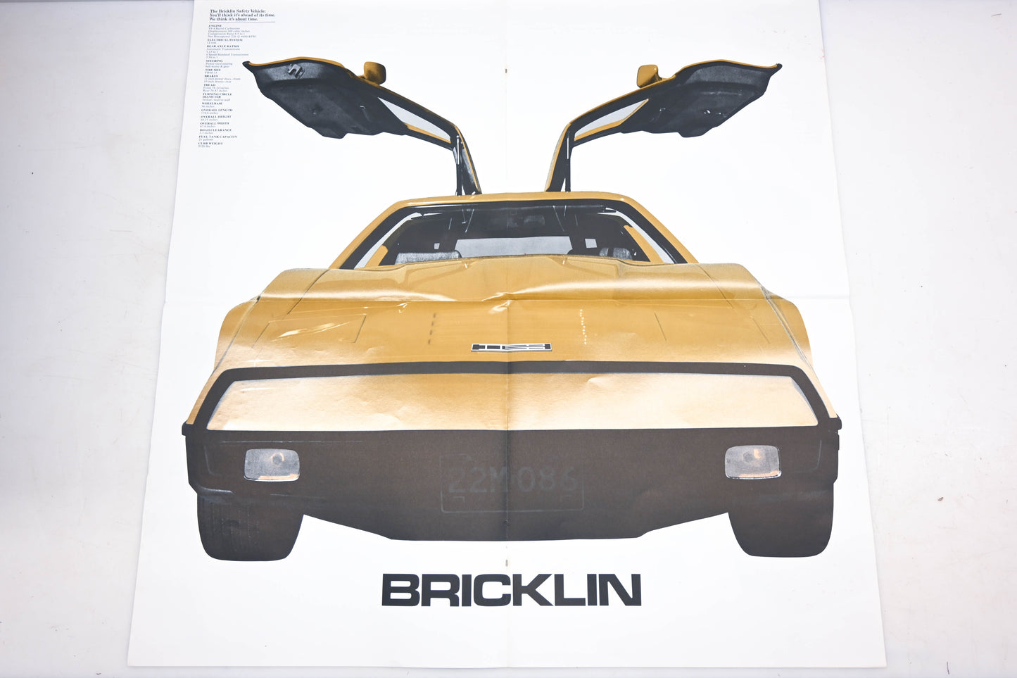 Bricklin DK026-34 Safety Car SV-1 Sale Brochure NOS