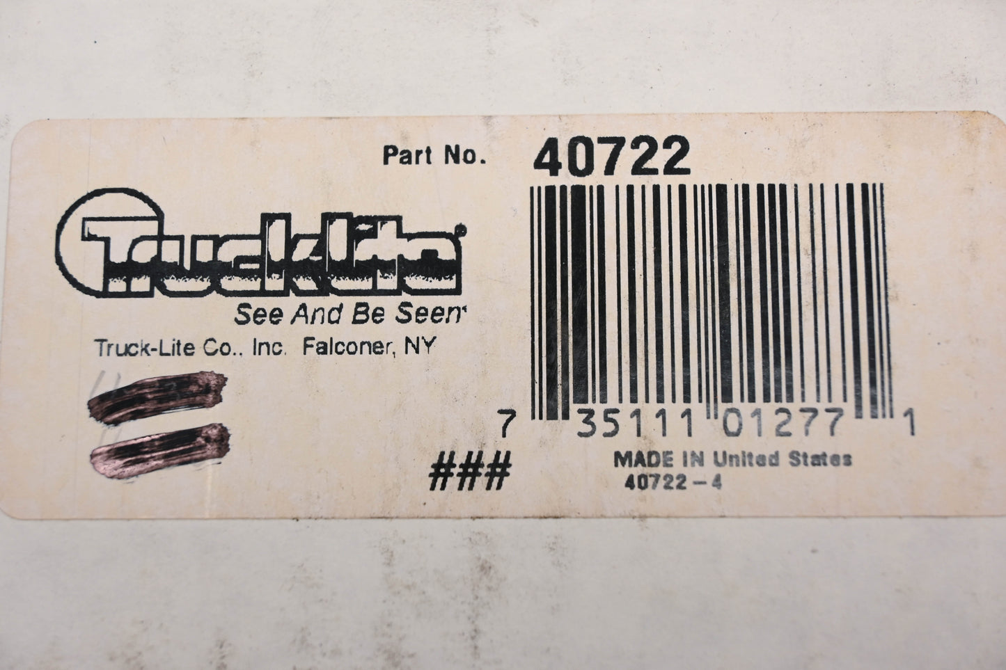 Truck-Lite 40722 Tail Light Module Housing NOS