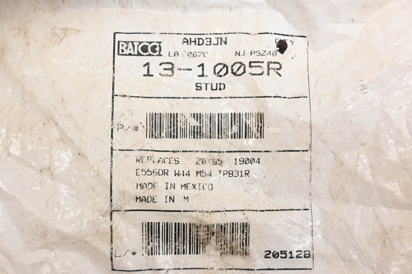 Batco 13-1005R Black Righthand 3/4"-16 x 4" Wheel Stud Grade 8 NOS