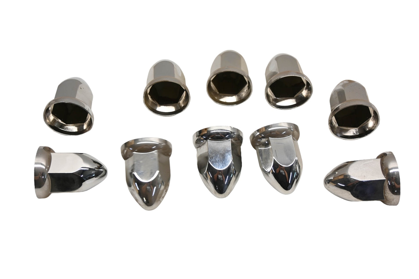 Aftermarket DF013-1 Wheel Outer 1-1/8" Nut Chrome Caps Qty 10 NOS