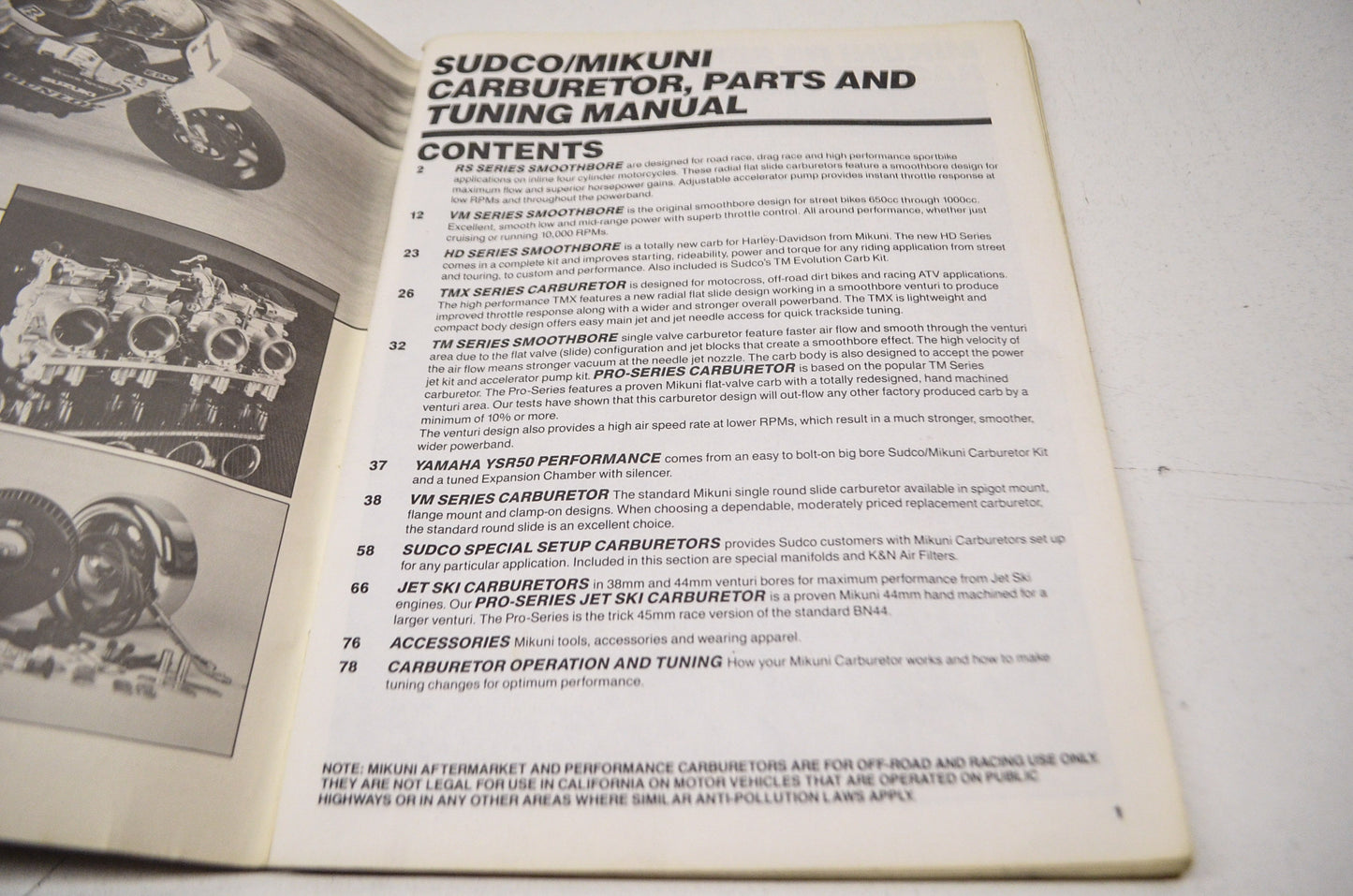 Sudco Mikuni Carburetor Parts & Tuning Manual