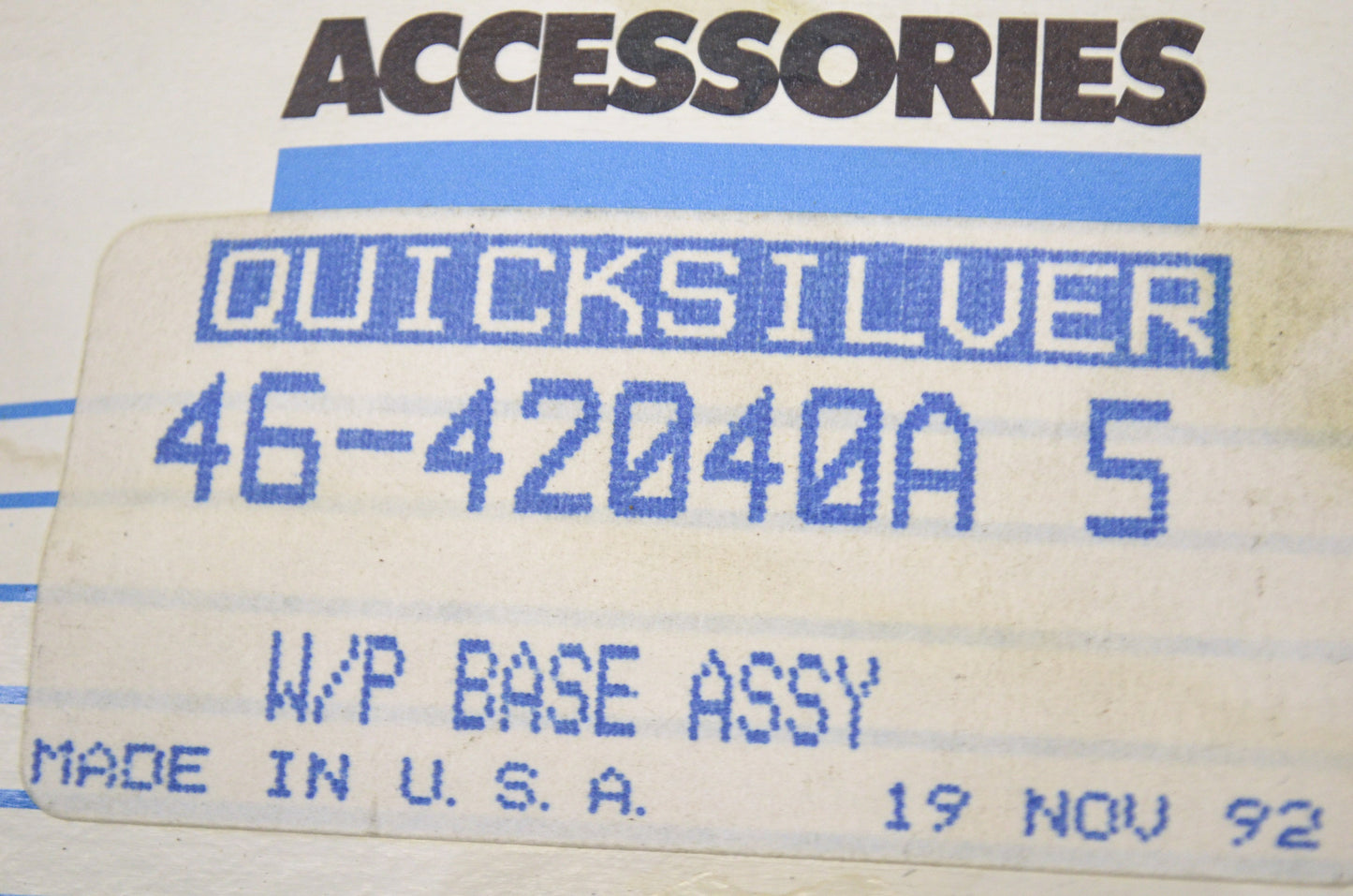Quicksilver Water Pump Base NOS