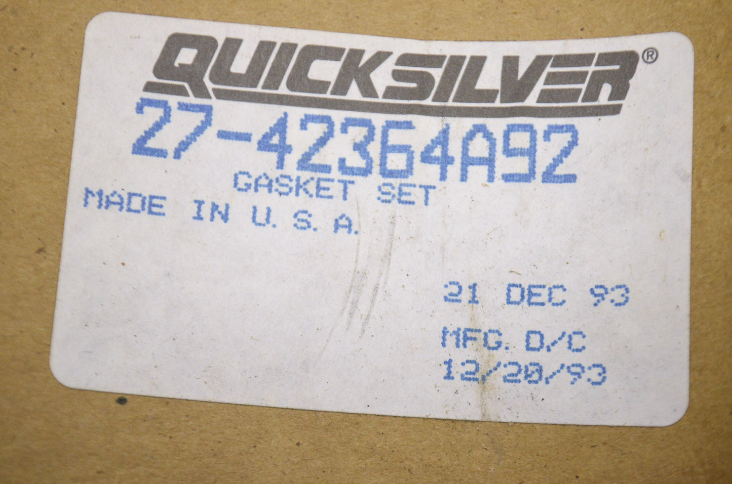 New OEM Quicksilver Mercury Gasket Set Missing Pieces NOS
