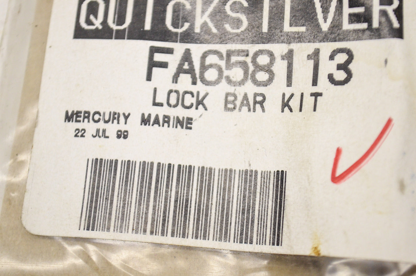 Mercury Lock Bar Kit NOS