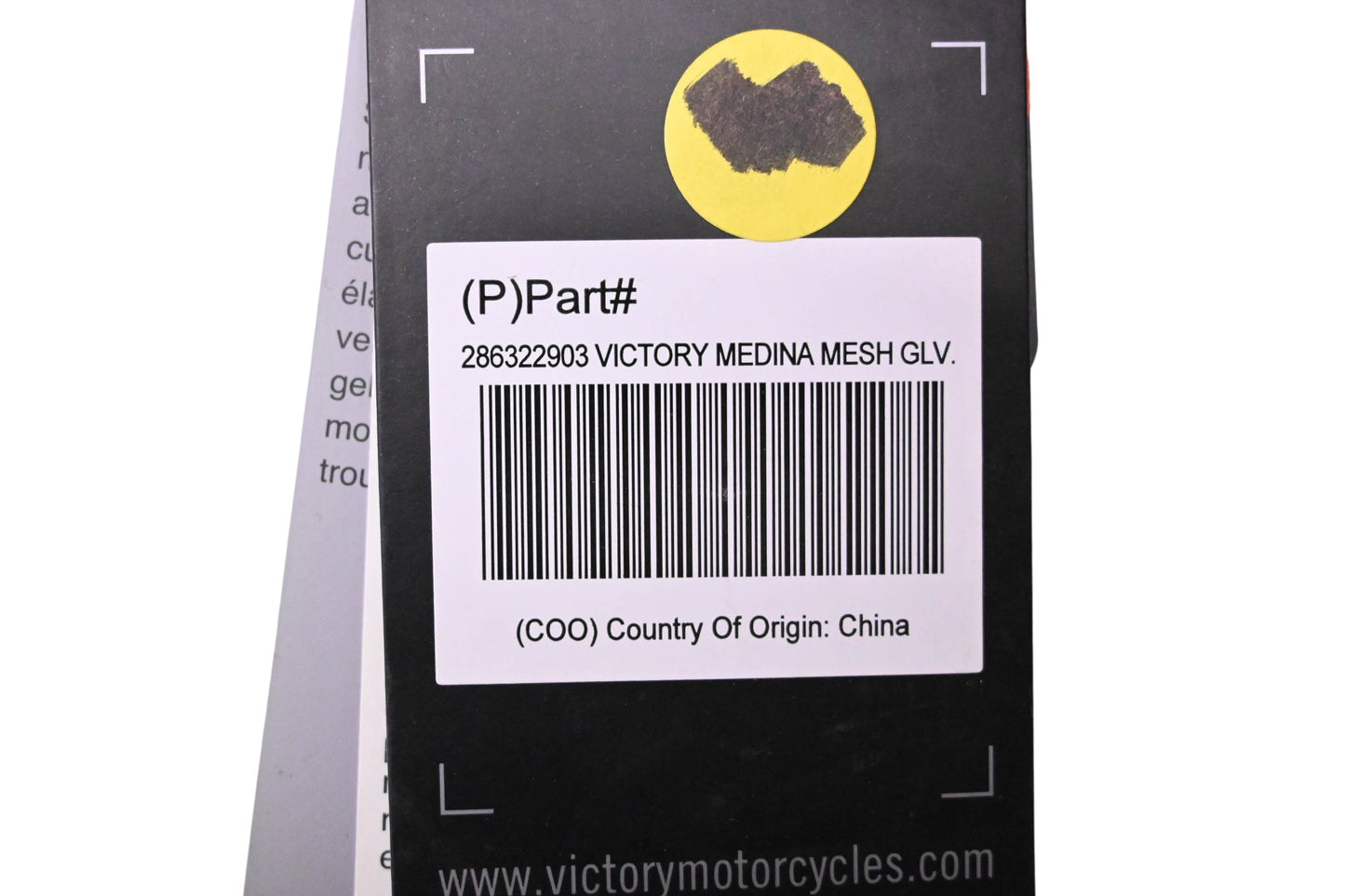 New OEM Victory 286322903 Black Brand Medina Mesh Gloves NOS