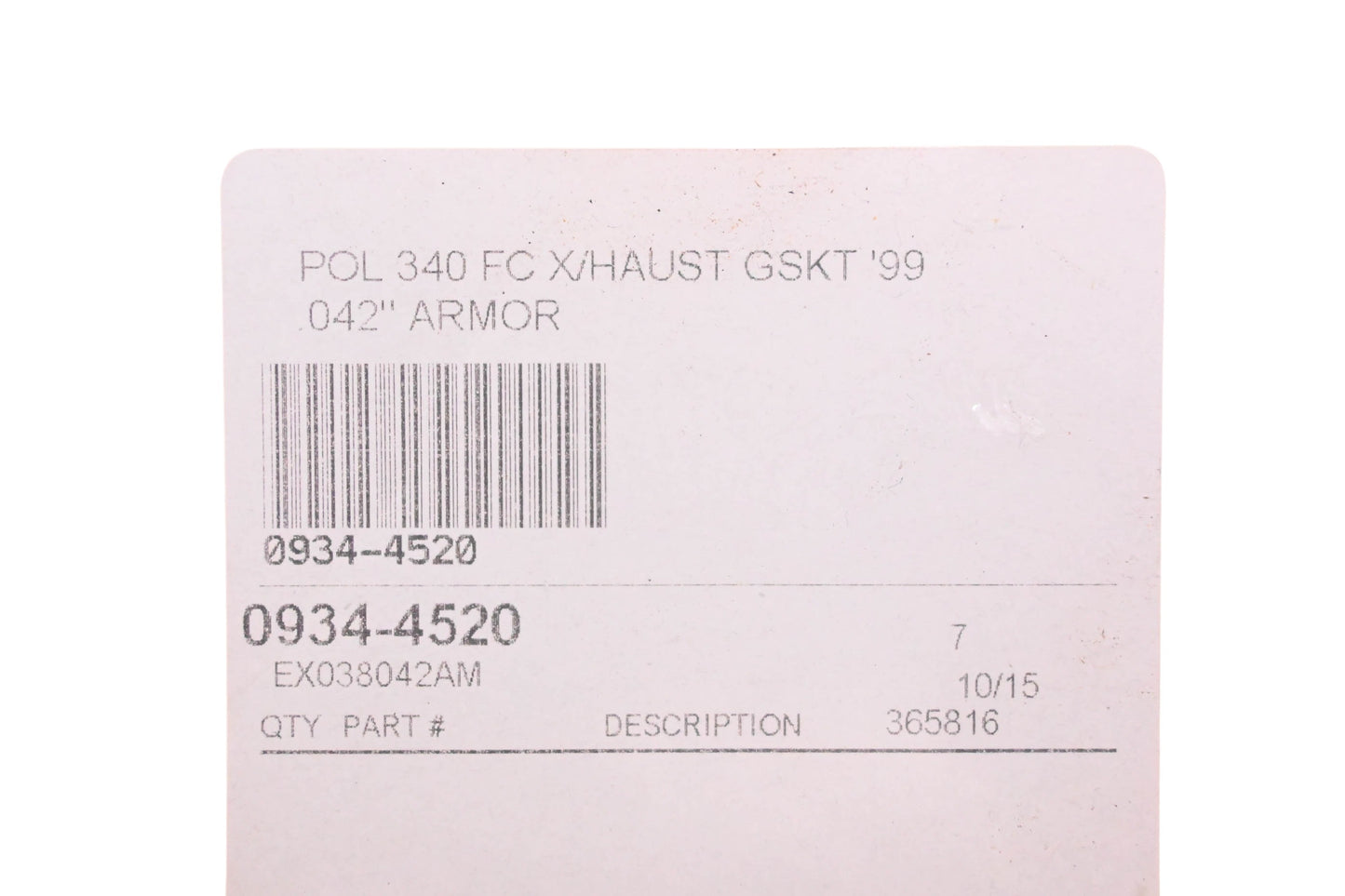 Cometic 0934-4520 Exhaust Gasket NOS