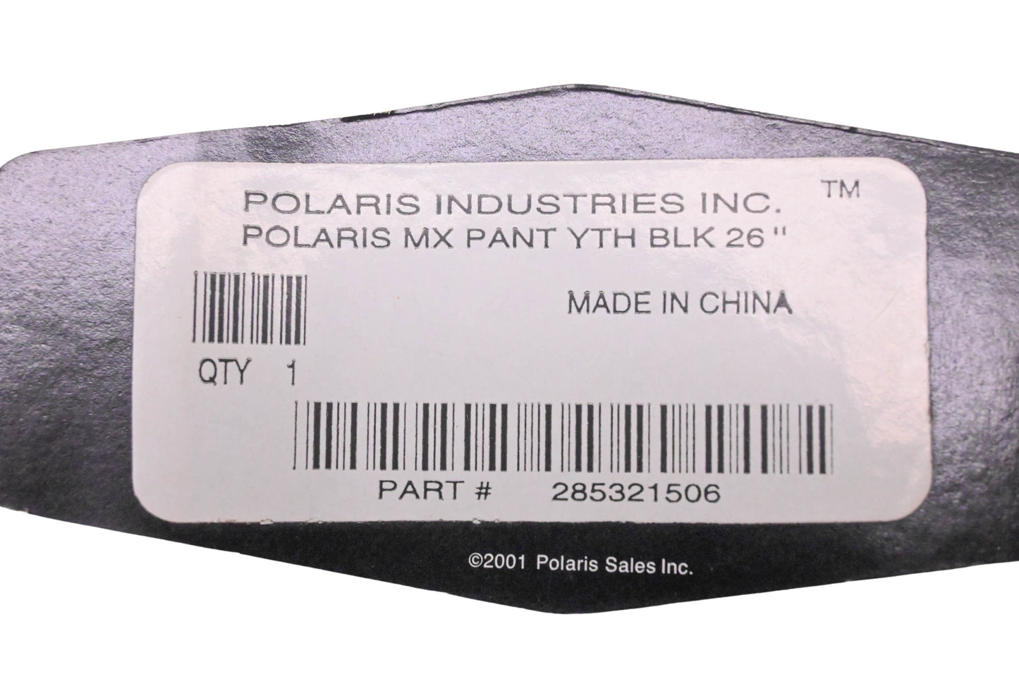 New OEM Polaris 285321506 Black 26" Youth MX Pants NOS