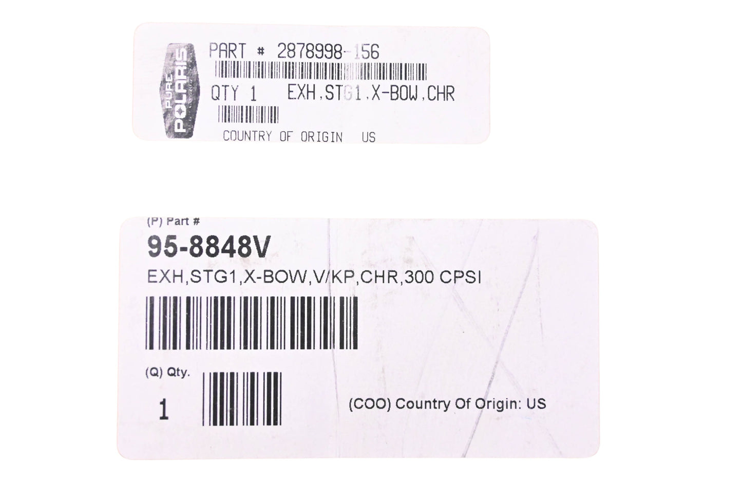 New OEM Polaris 2878998-156 Chrome Stage 1 X-Bow Exhaust Kit NOS