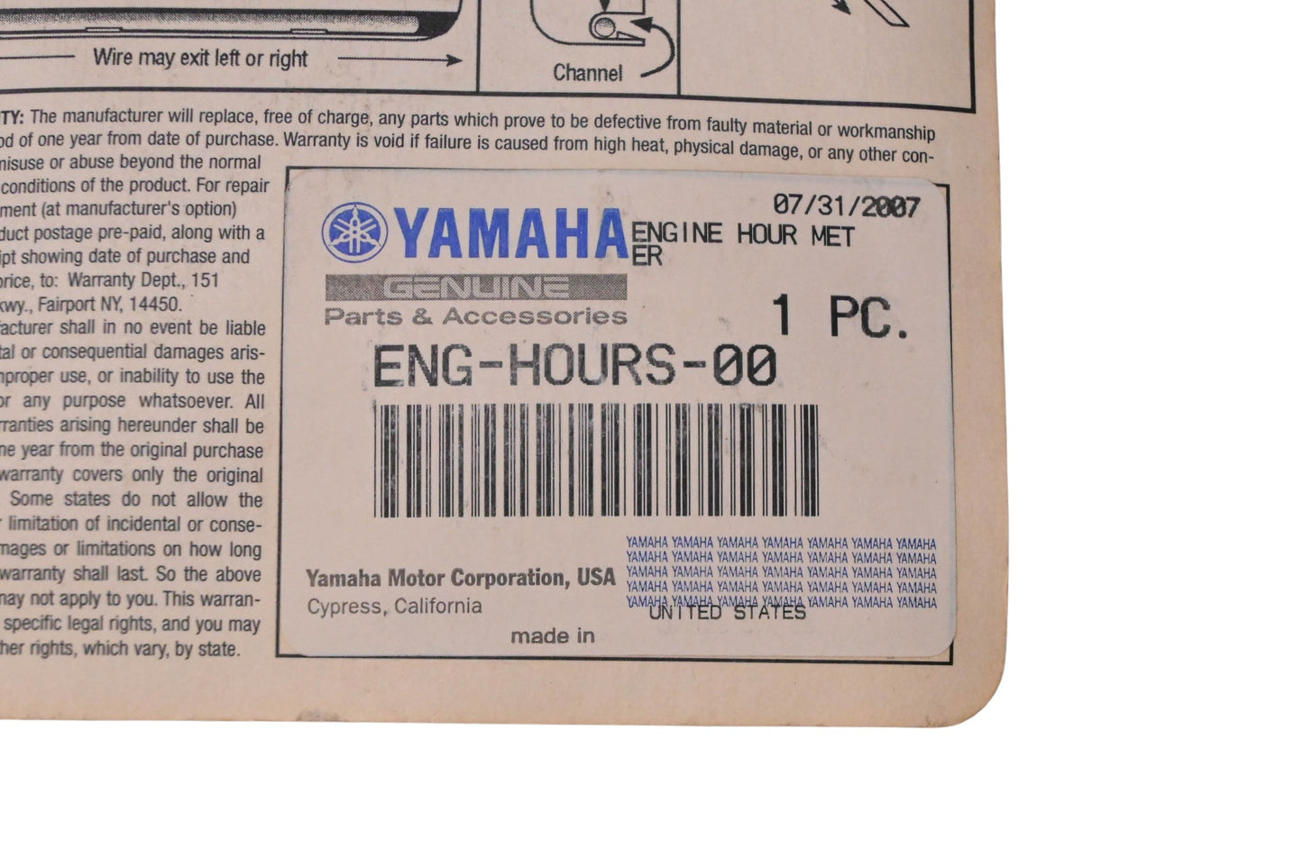 New OEM 2007 Yamaha ENG-HOURS-00-00 Engine Hour Meter Assembly Kit NOS
