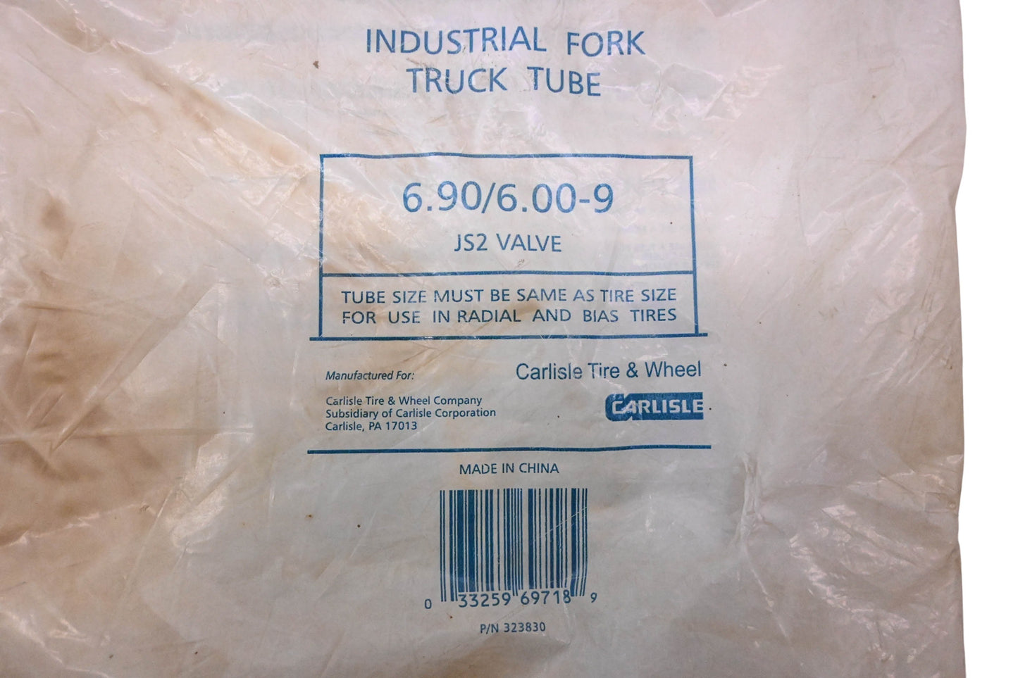 Carlisle 323830 6.90/6.00-9 Industrial Fork Truck Tube NOS