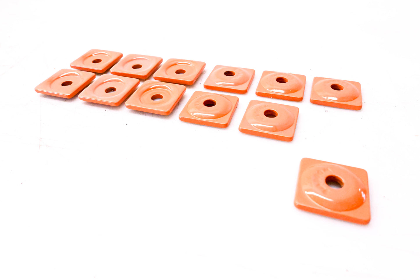 Woody's ASW2-3805 Orange Square Digger Plate Stud Support Plates Qty 12 NOS