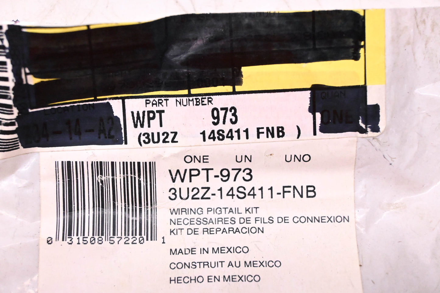 New OEM Motorcraft WPT-973, 3U2Z-14S411-FNB 110V Accessory Outlet Connector Kit NOS