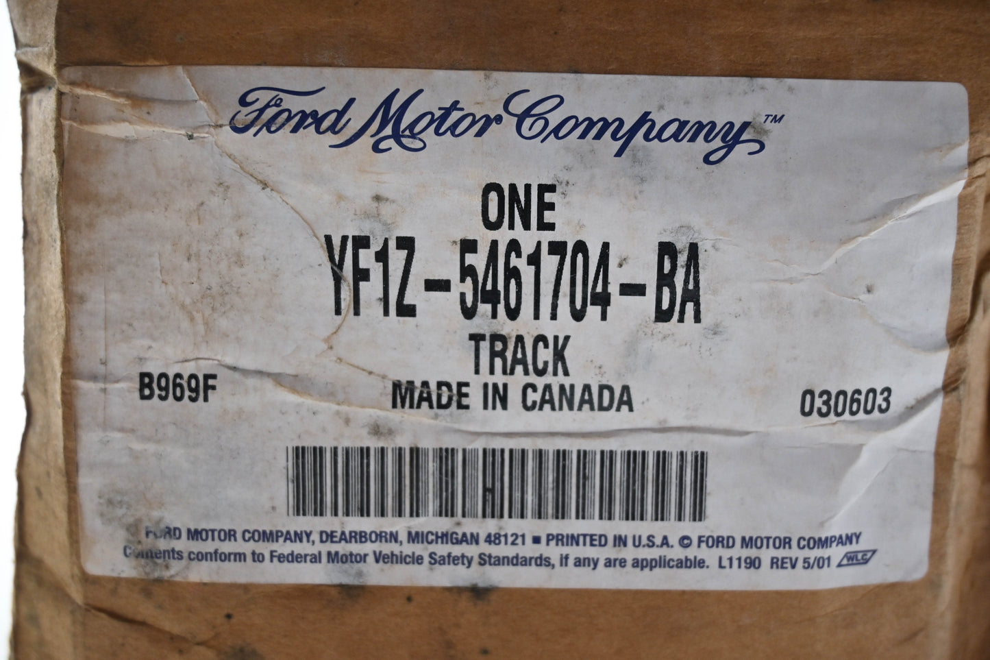 New OEM Ford YF1Z-5461704-BA Right Front Seat Manual Track NOS