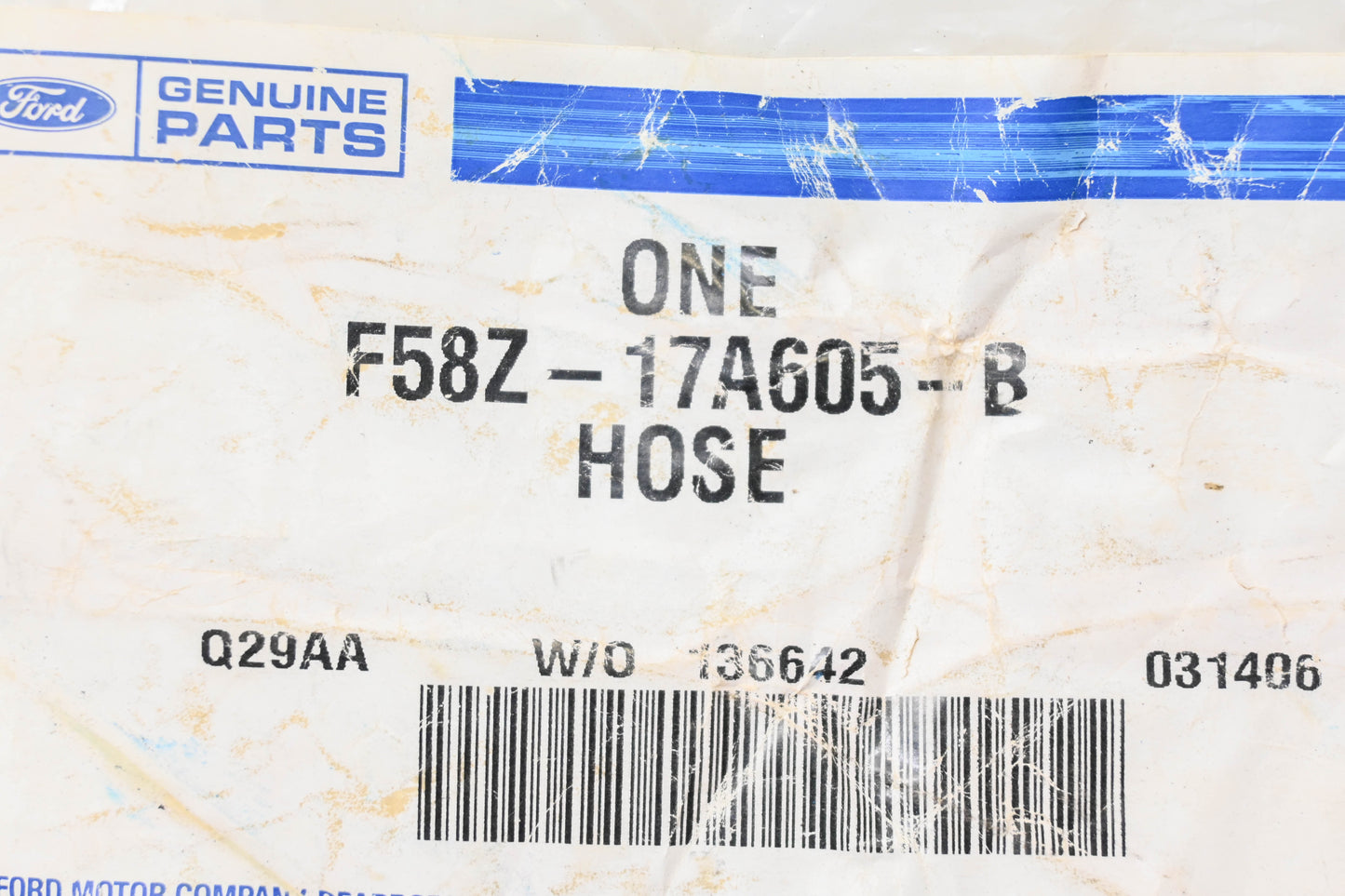 New OEM Ford F58Z-17A605-B Connector Hose NOS