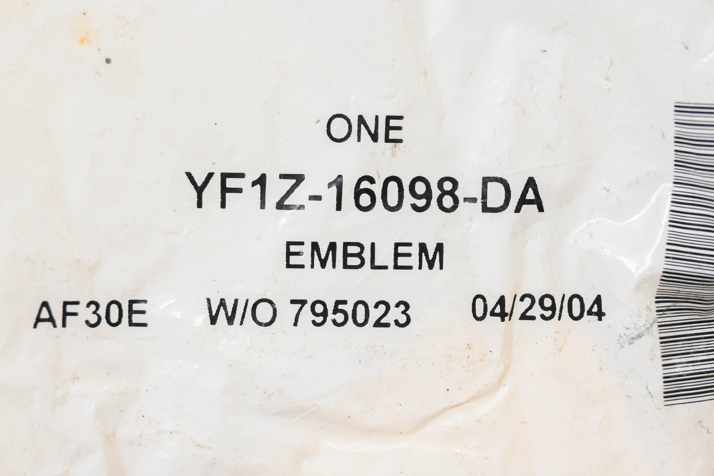 New OEM Ford YF1Z-16098-DA Nameplate Emblem NOS