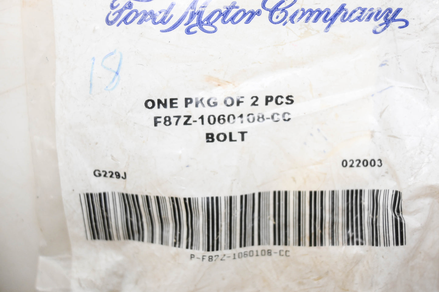 New OEM Ford F87Z-1060108-CC Shoulder Bolt NOS