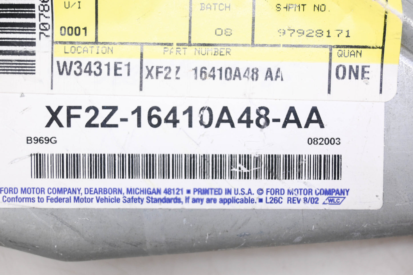 New OEM Ford XF2Z-16410A48-AA Rear Right Plate Assembly NOS