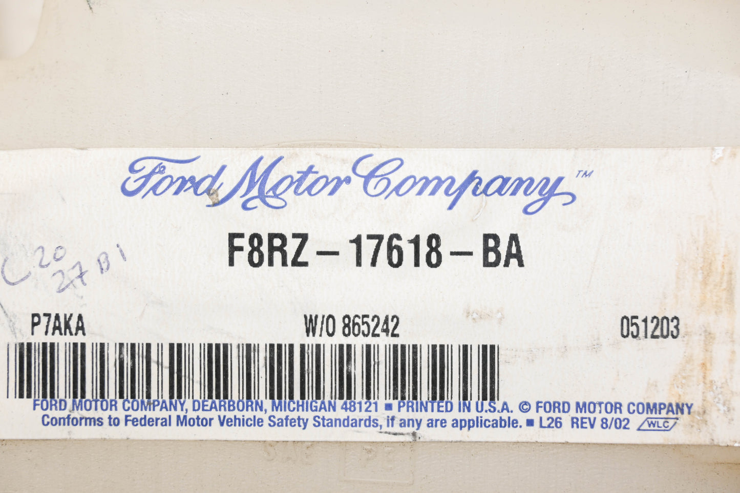 New OEM Ford F8RZ-17618-BA Windshield Washer Reservoir NOS