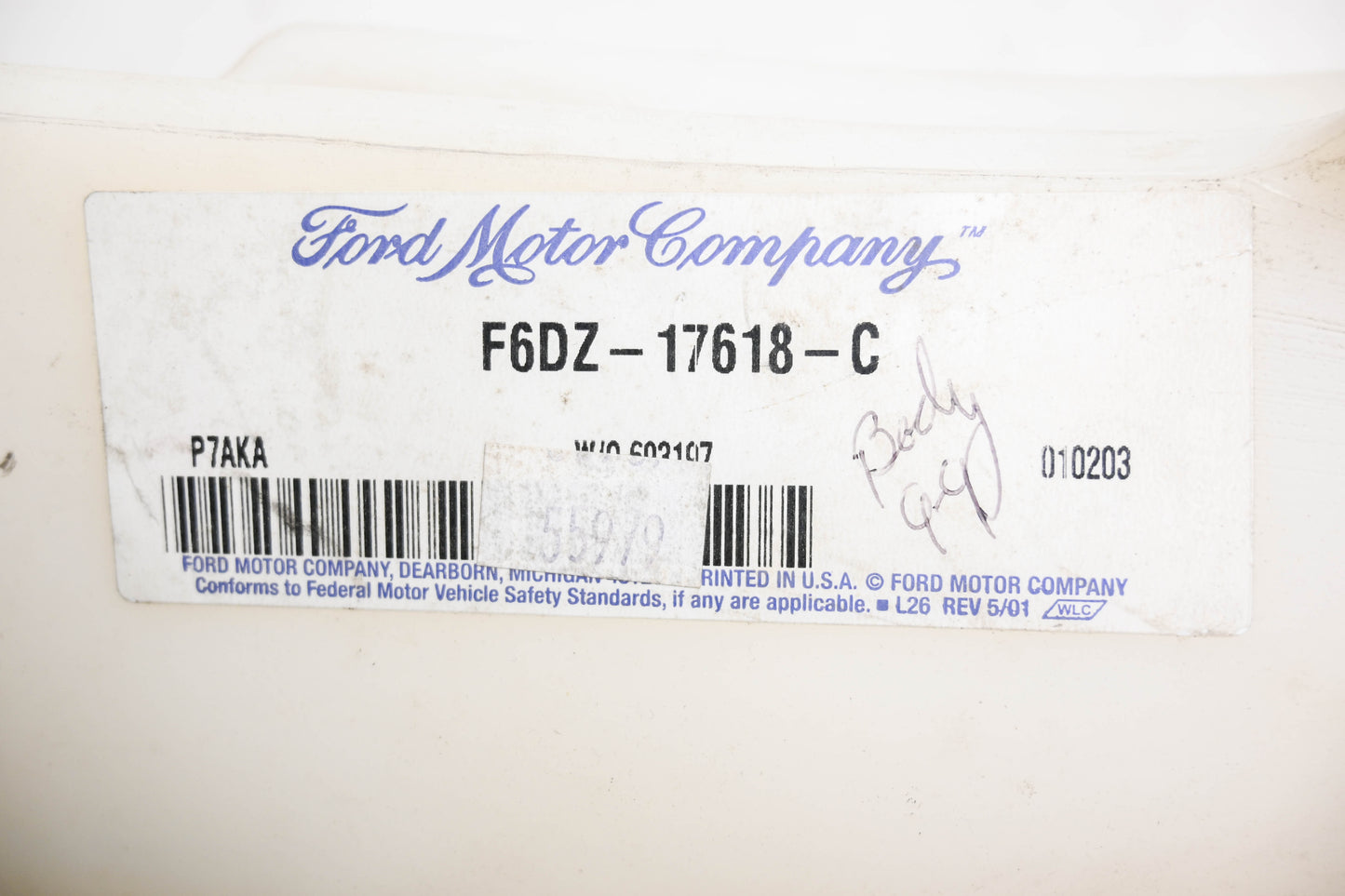 New OEM Ford F6DZ-17618-C Windshield Washer Reservoir NOS