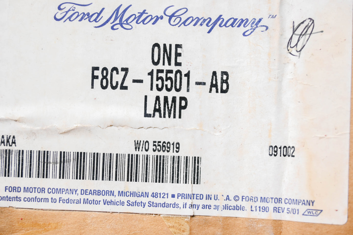 New OEM Ford F8CZ-15501-AB Rear Backup Lamp Assembly NOS