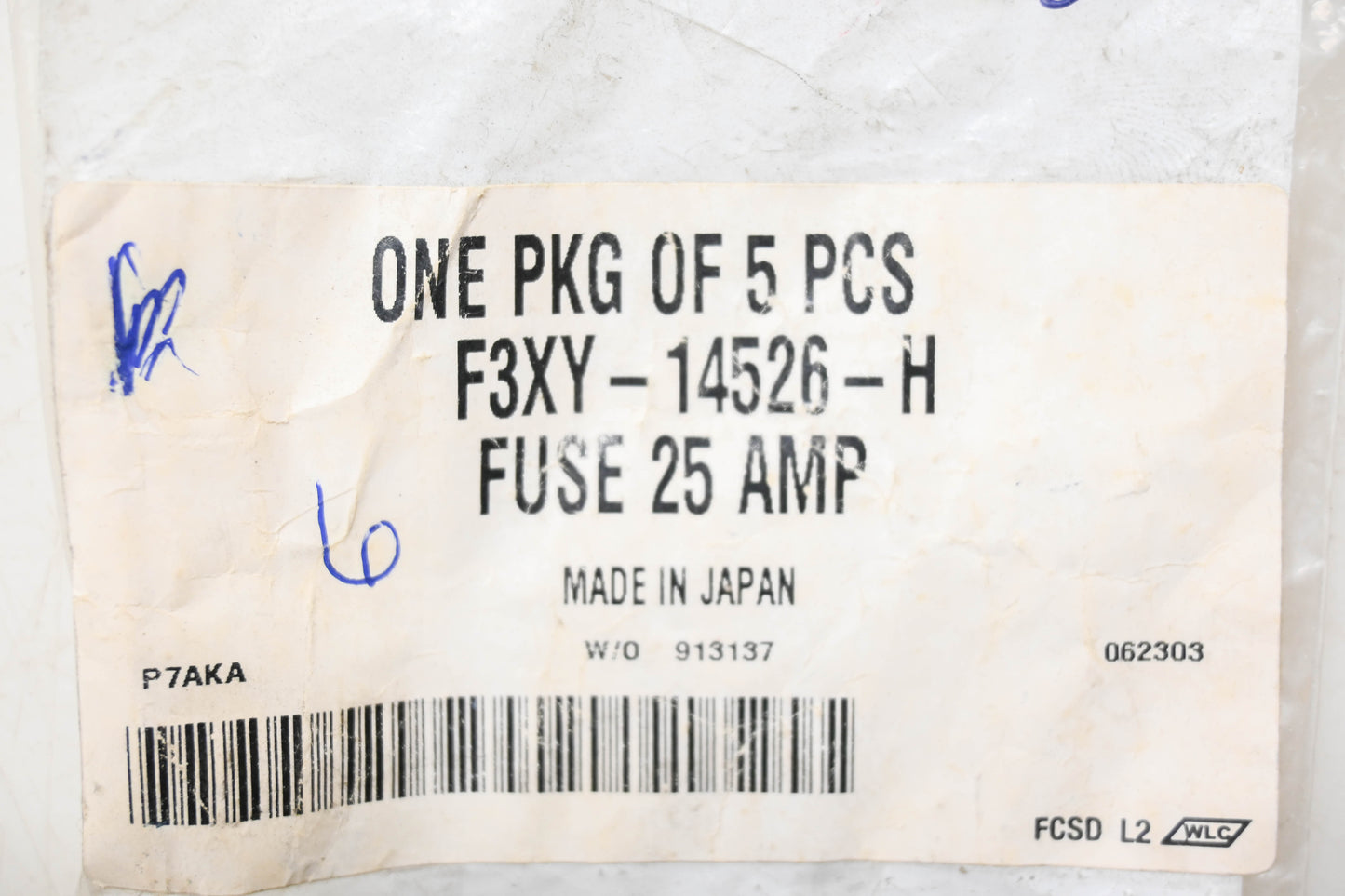 New OEM Ford F3XY-14526-H 25 Amp Fuse NOS