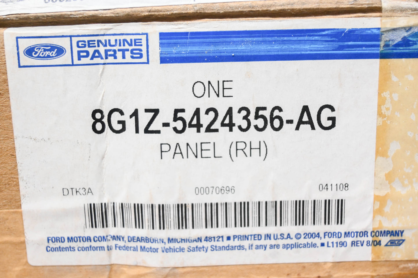 New OEM Ford 8G1Z-5424356-AG Lower Center Passenger Side Pillar Trim NOS