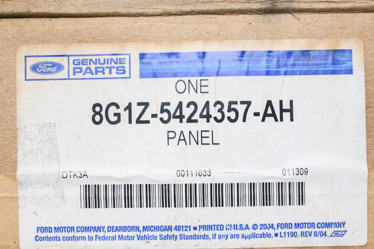 New OEM Ford 8G1Z-5424357-AH Lower Center Driver Side Pillar Trim NOS