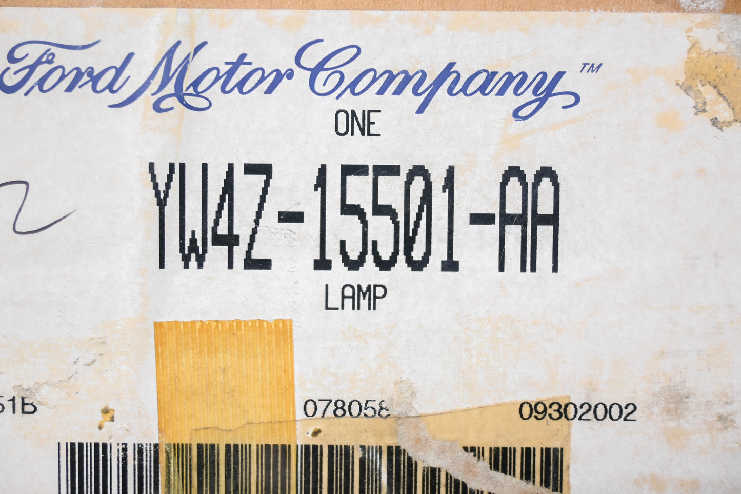 New OEM Ford YW4Z-15501-AA Rear License Plate Lamp NOS
