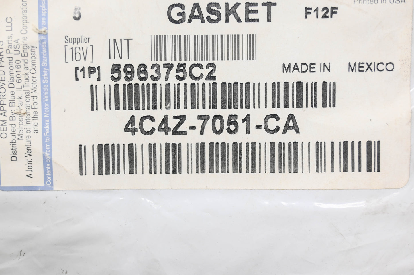 New OEM Ford 4C4Z-7051-CA Gasket NOS