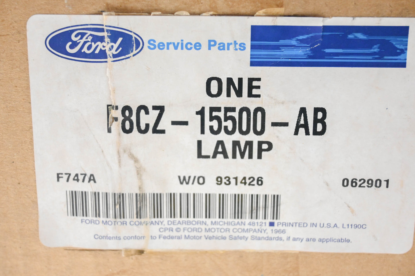New OEM Ford F8CZ-15500-AB Rear Brake Lamp Assembly NOS