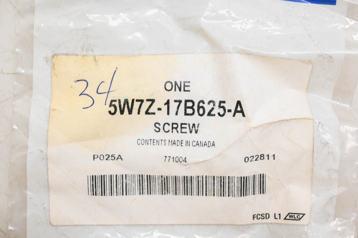 New OEM Ford 5W7Z-17B625-A Window Motor Screw NOS