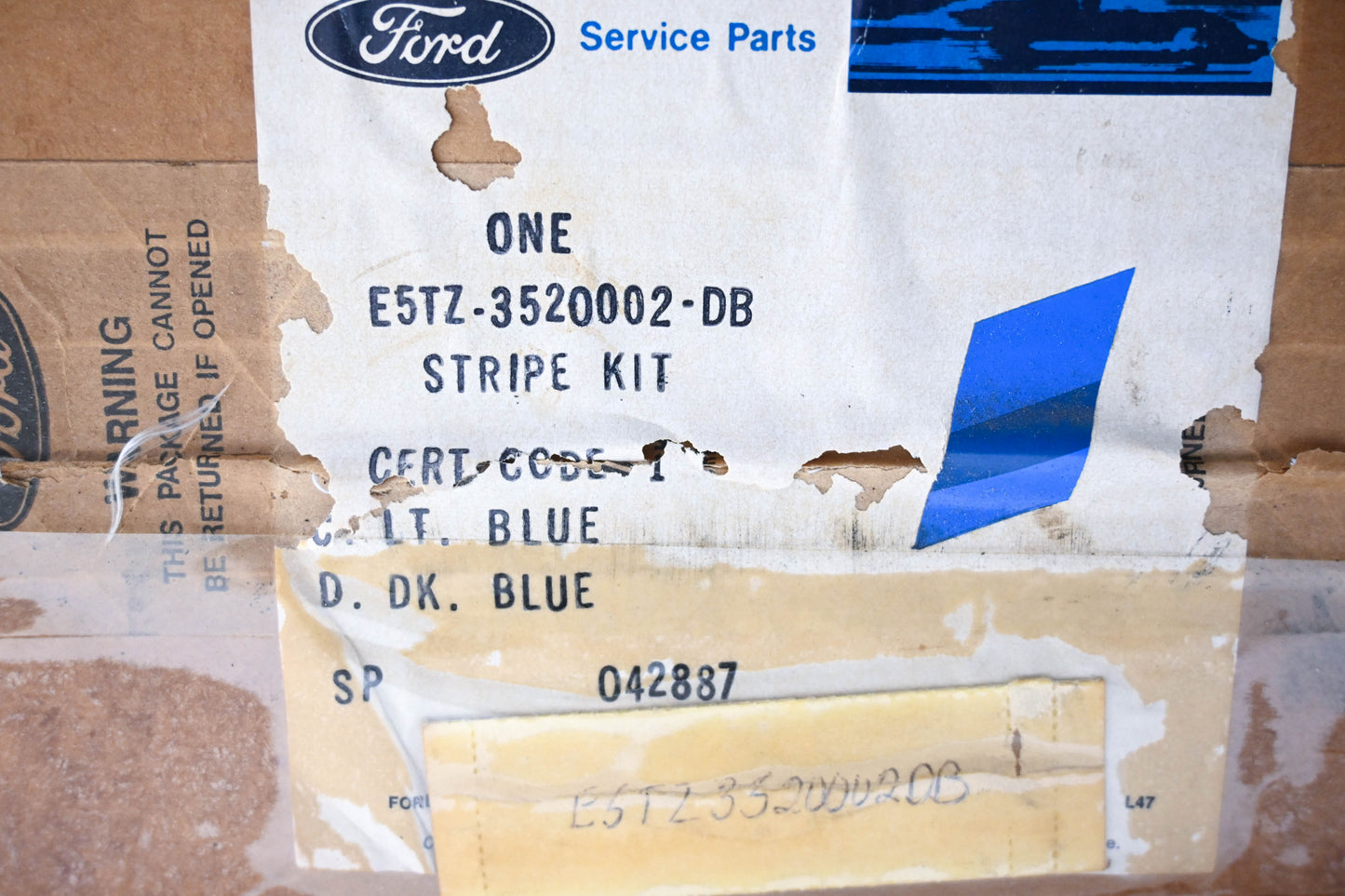 New OEM Ford E5TZ-3520002-DB Stripe Decal Kit NOS