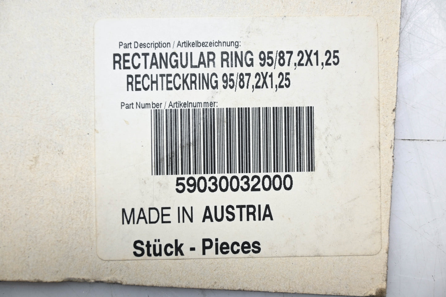 New OEM KTM 59030032000 Rectangular Ring 95/87,2x1,25 NOS
