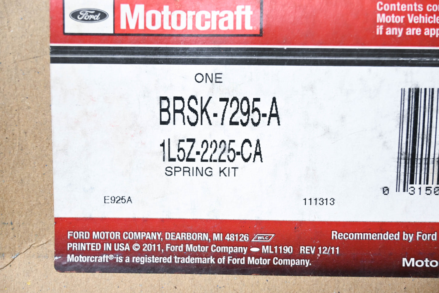 New OEM Motorcraft BRSK-7295-A, 1L5Z-2225-CA Drum Brake Adjusting Spring Kit NOS