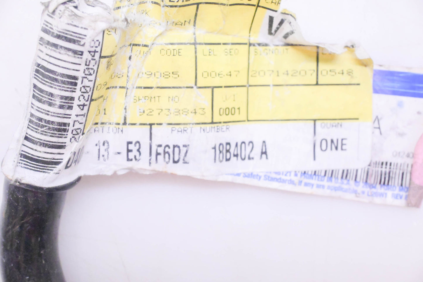 New OEM Ford F6DZ-18B402-A Heater Valve Outlet Tube NOS