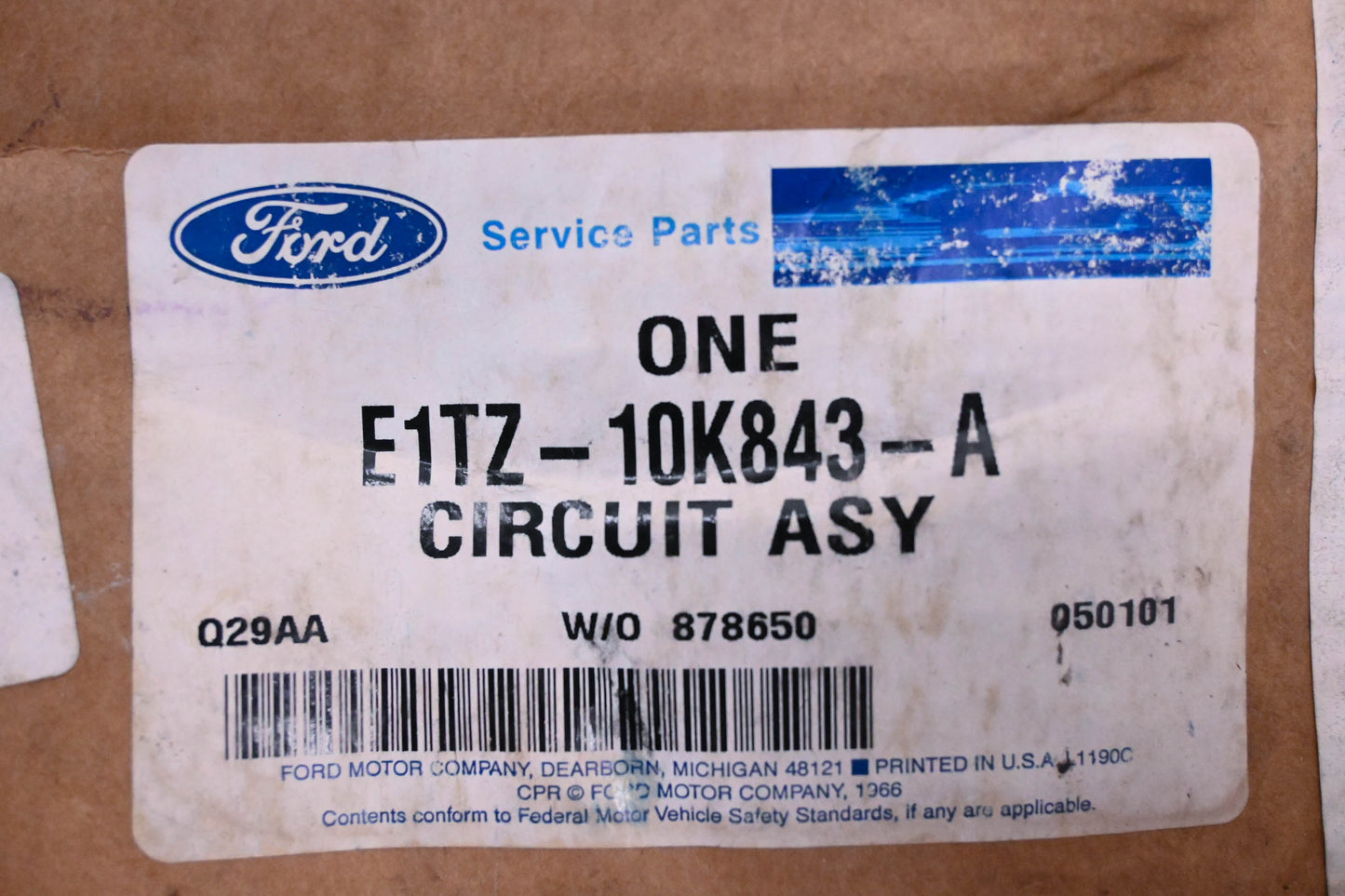 New OEM Ford E1TZ-10K843-A Printed Circuit Board Assembly NOS