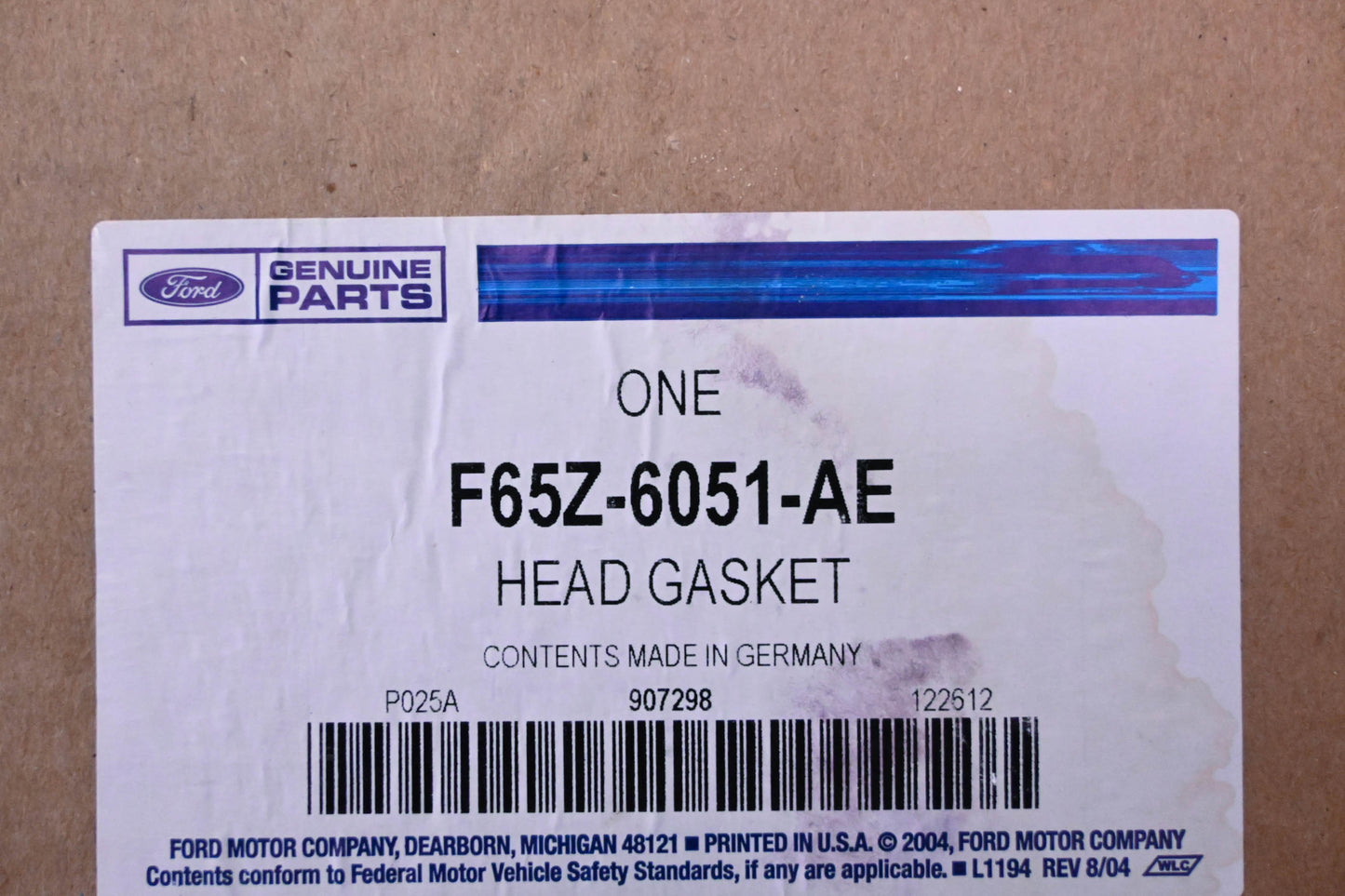 New OEM Ford F65Z-6051-AE Cylinder Head Gasket NOS