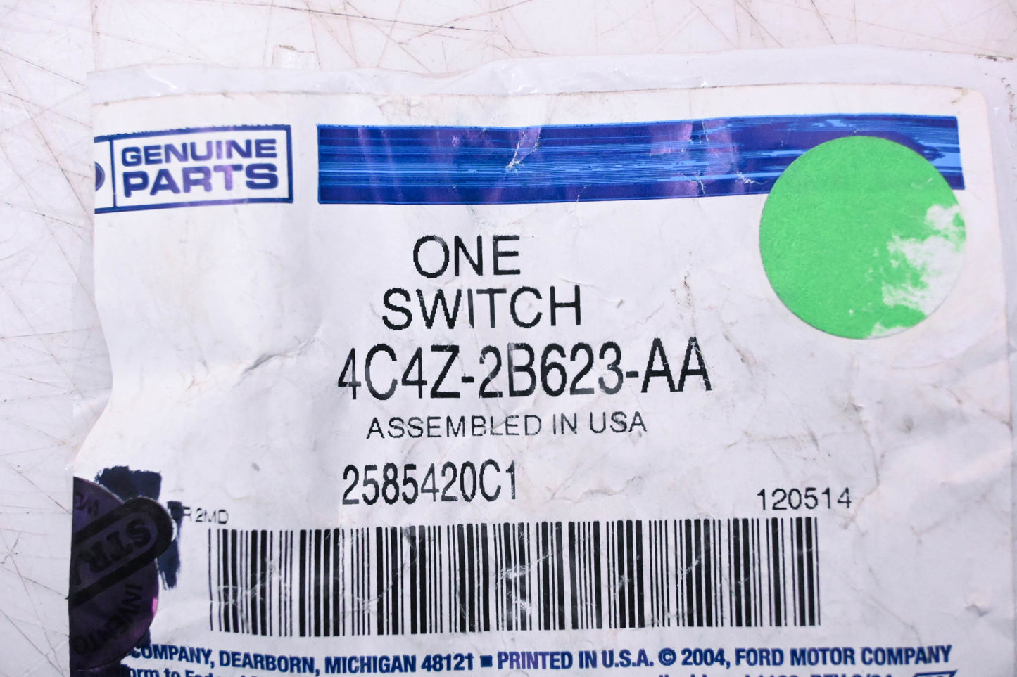 New OEM Ford 4C4Z-2B623-AA Switch Assembly NOS