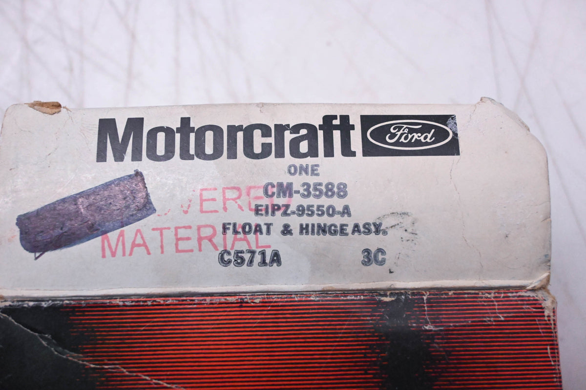 New OEM Motorcraft CM-3588, E1PZ-9550-A Carburetor Float & Hinge Assembly Kit NOS