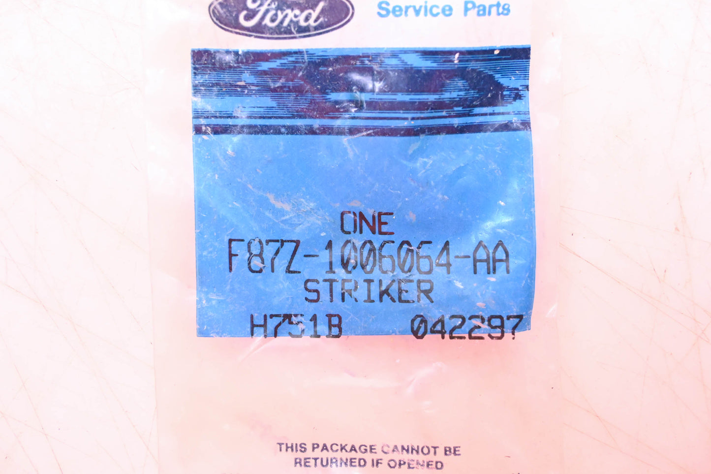 New OEM Ford F87Z-1006064-AA Glove Compartment Door Striker NOS