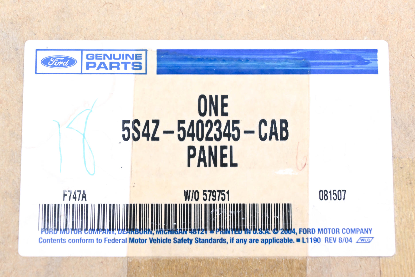 New OEM Ford 5S4Z-5402345-CAB Camel Lefthand Kick Trim Cowl Panel NOS