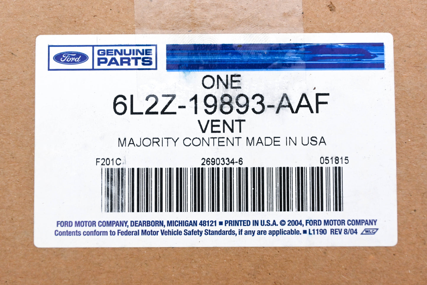 New OEM Ford 6L2Z-19893-AAF Rear Louver Air Vent NOS