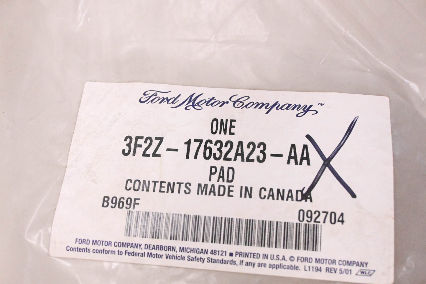 New OEM Ford 3F2Z-17632A23-AA Seat Cushion Pad NOS