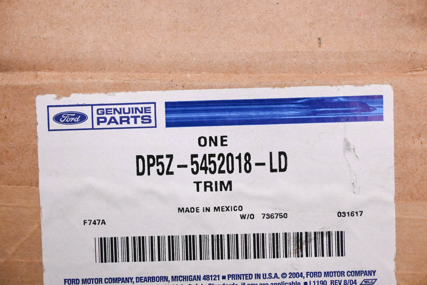 New OEM Ford DP5Z-5452018-LD Interior Pillar Trim Panel NOS