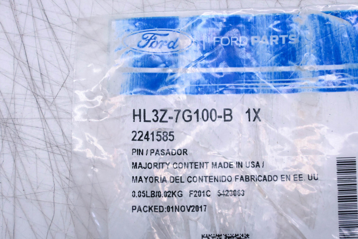 New OEM Ford HL3Z-7G100-B, 2241585 Pin NOS