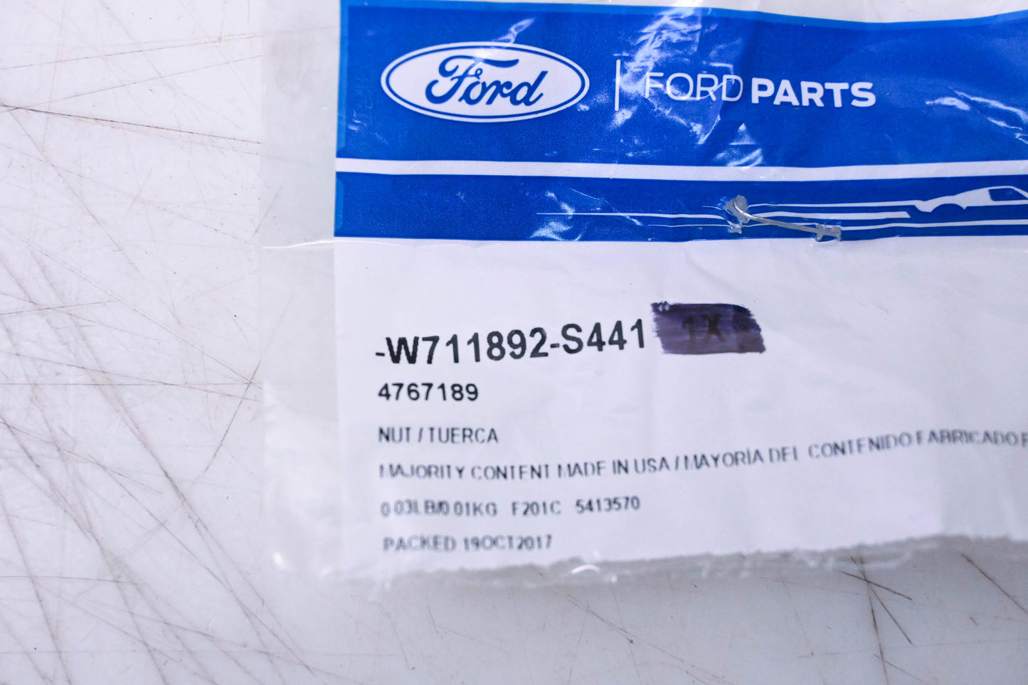 New OEM Ford W711892-S441, 4767189 Nut NOS